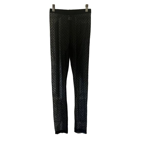 Aqua Blues Black Sheer Dot Leggings Juniors Size Small Y2K - Picture 1 of 9